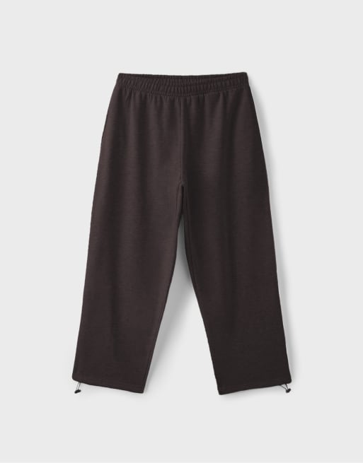 Stradivarius Joggerhose mit Knebelverschluss in Braun, 6 von 7