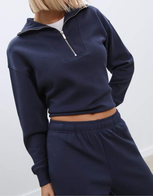 Stradivarius - Joggers a fondo ampio blu scuro, 4 di 7