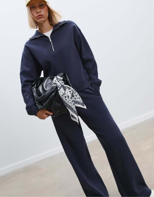 Stradivarius - Joggers a fondo ampio blu scuro, 5 di 7