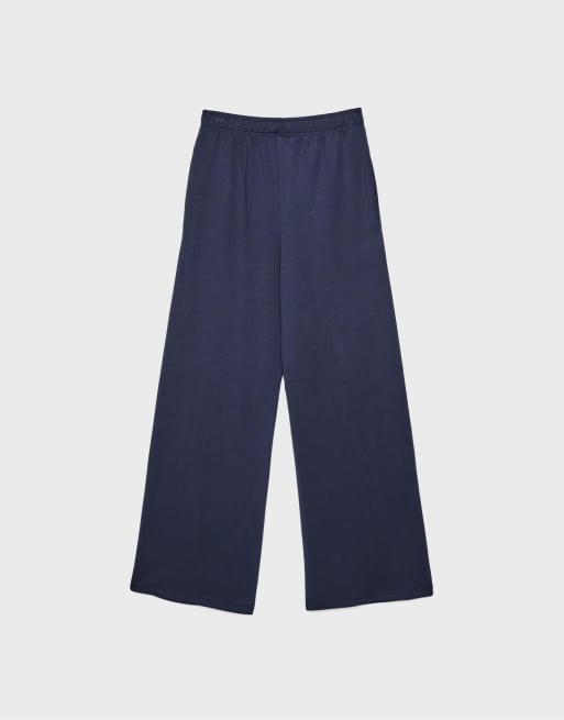 Stradivarius - Joggers a fondo ampio blu scuro, 7 di 7