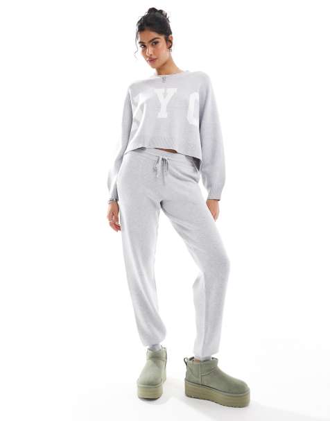 Stradivarius - Joggers grigi in maglia in coordinato - view 1