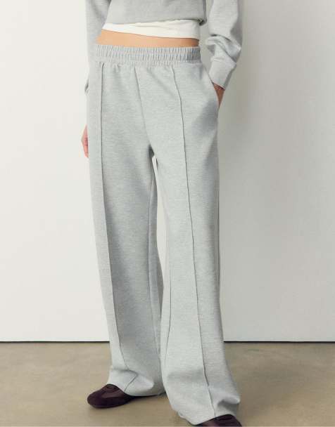 Stradivarius - Joggers grigio mélange con dettagli interlock - view 1