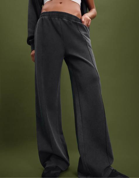 Stradivarius - Joggers grigio scuro con dettaglio in tessuto interlock - view 1