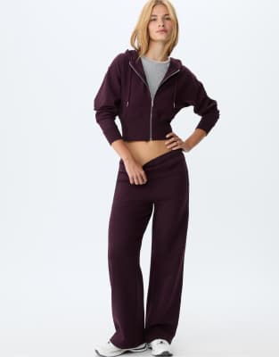 Stradivarius - Jogginghose in Lila mit weitem Bein