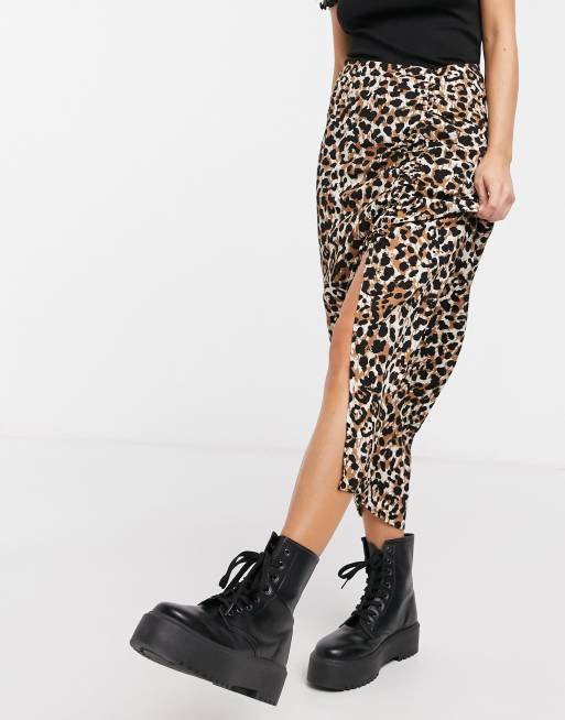 jupe longue leopard stradivarius