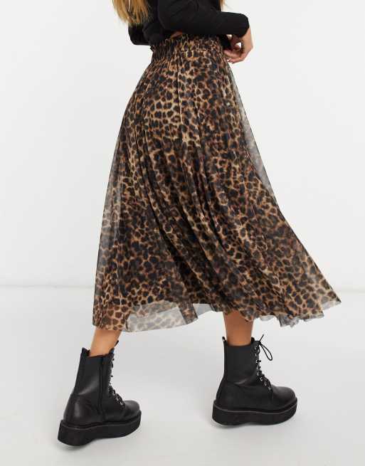 jupe longue leopard stradivarius