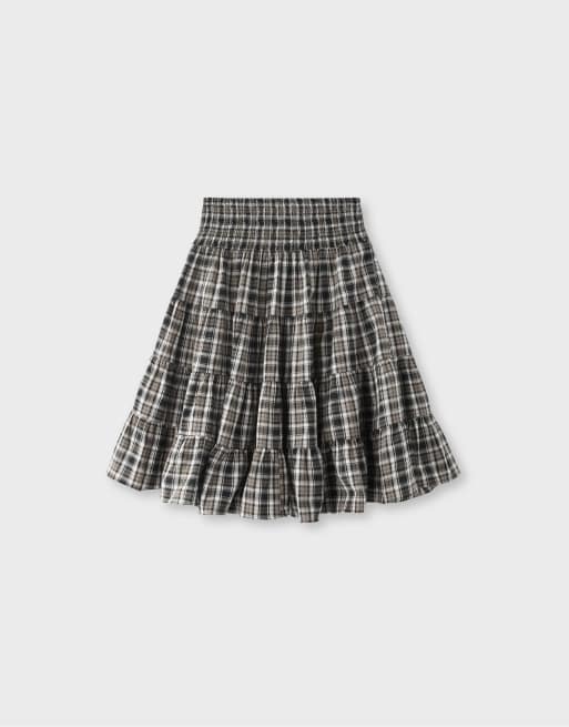 Stradivarius jupe midi à carreaux marron, 6 de 7