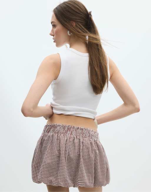 Stradivarius - Jupe-short bouffante - Terracotta, 2 de 4