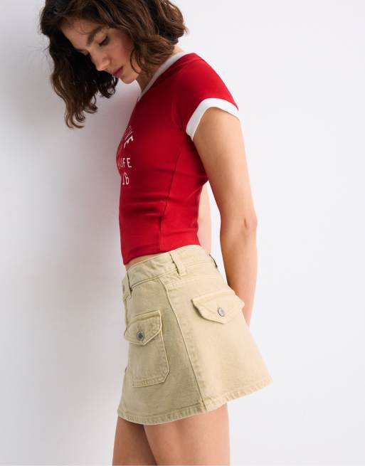 Stradivarius jupe-short cargo beige, 2 de 7