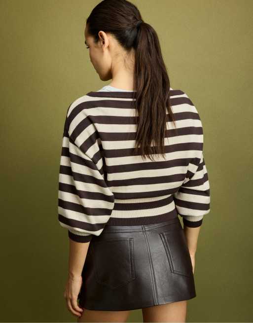 Stradivarius jupe-short D62 marron, 3 de 7