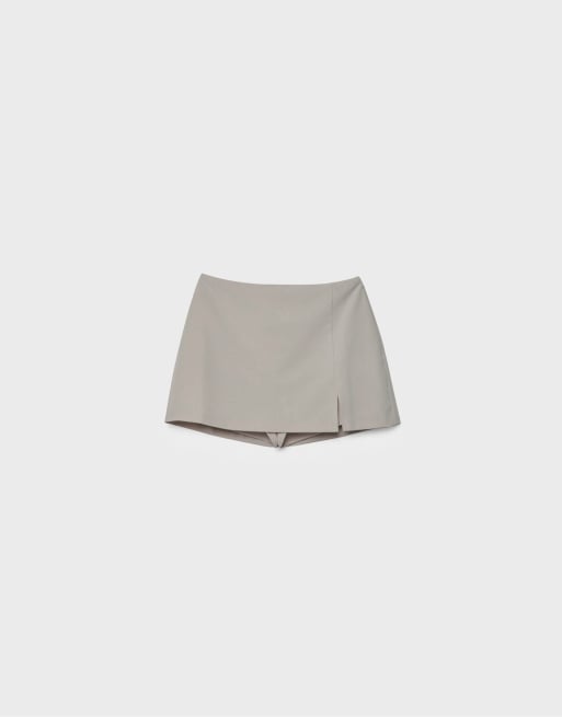 Stradivarius - Jupe-short fendue sur le côté - Marron, 6 de 7