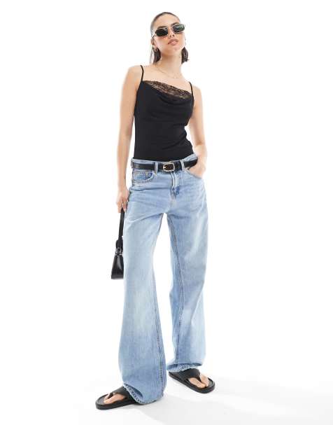 Stradivarius - Kanten body in zwart - view 1