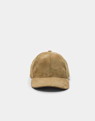 Stradivarius - Kappe aus Wildlederimitat in Beige-Neutral