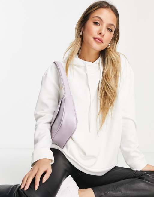 Stradivarius – Kapuzenpullover in Weiß
