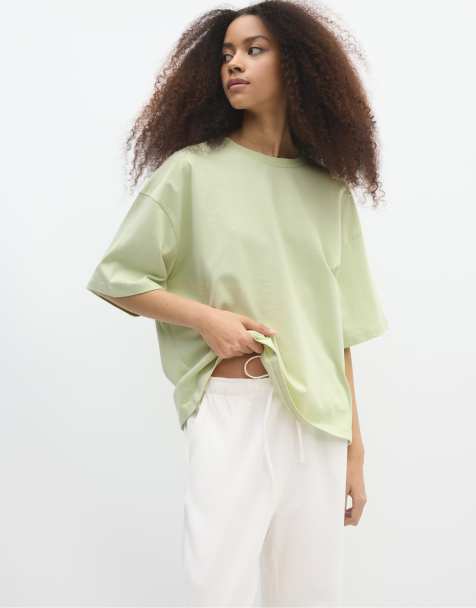 Stradivarius – Kastiges T-Shirt in Grün - view 1