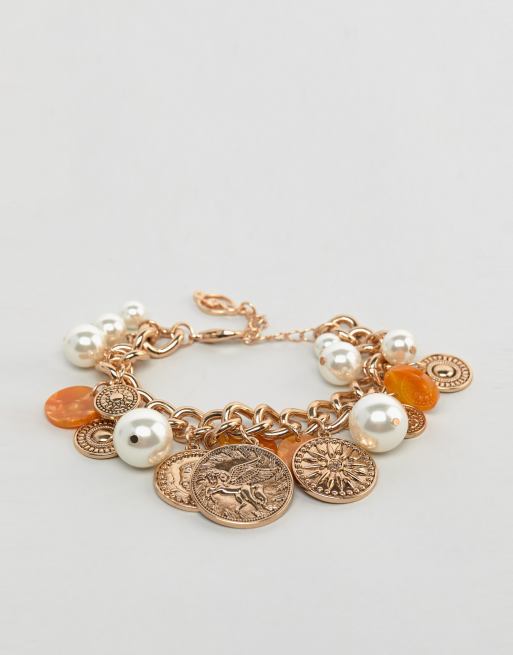 Stradivarius – Kettenarmband mit Münzanhängern