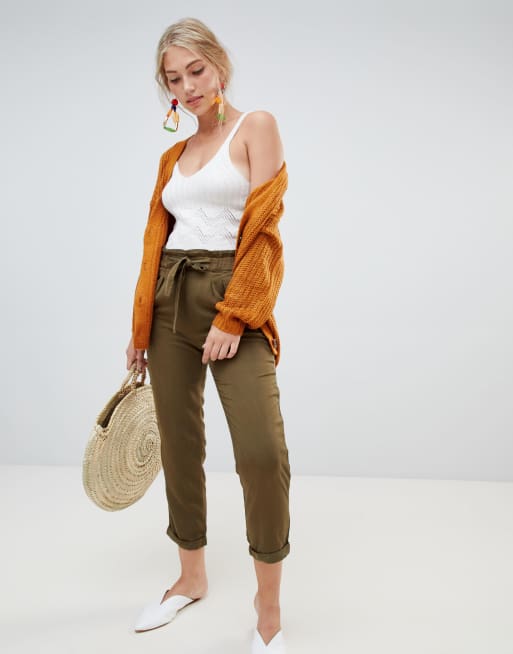 tie waist khaki pants