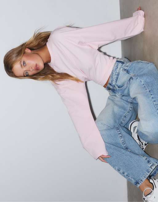 Stradivarius Kimono sleeve t-shirt in pastel pink, 2 of 7