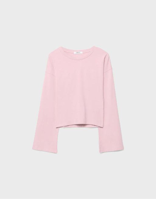 Stradivarius Kimono sleeve t-shirt in pastel pink, 6 of 7