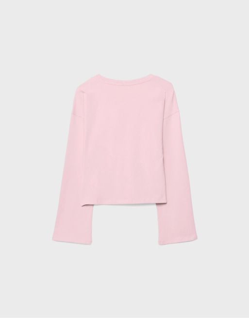 Stradivarius Kimono sleeve t-shirt in pastel pink, 7 of 7