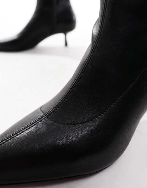 Stradivarius kitten heel boot in black ASOS
