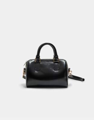 Stradivarius - Kleine Bowlingtasche zum Umhängen in Schwarz