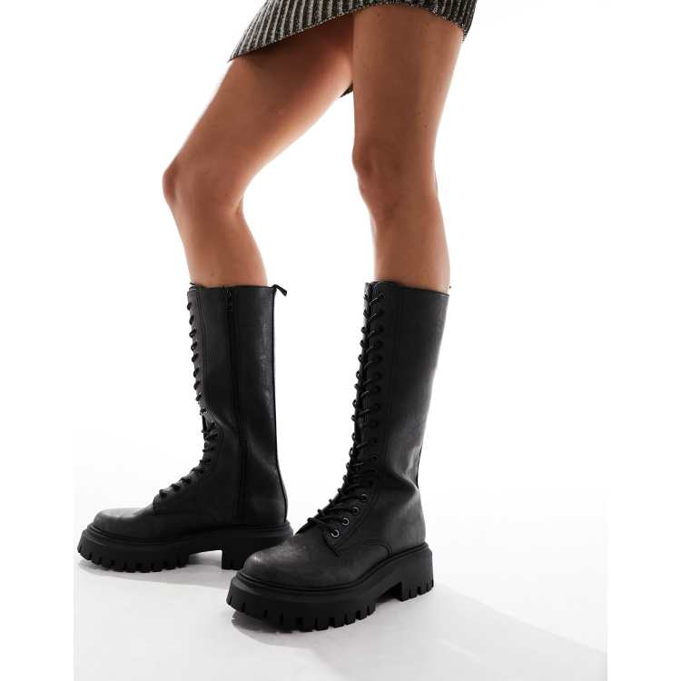 Nasty Gal Womens Lace Up Over The Knee Boots