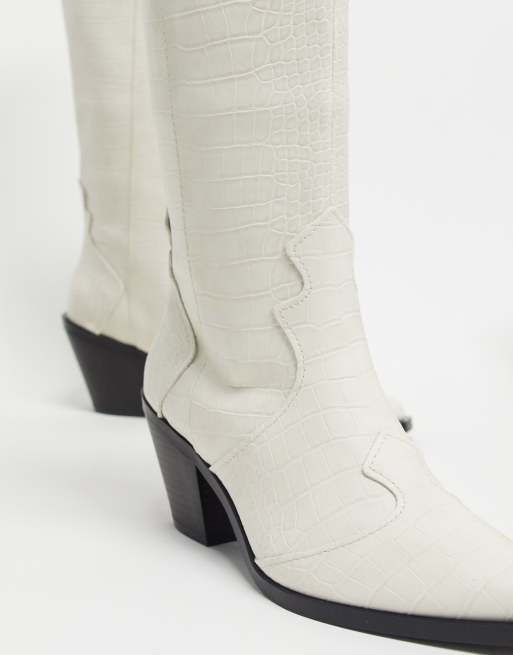 Asos white shop cowboy boots