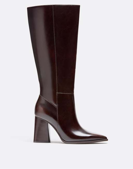 Stradivarius High-heeled boots in brown