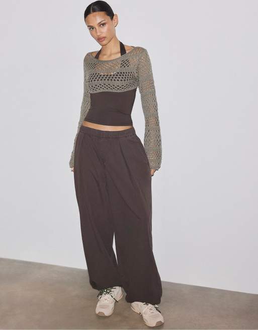Stradivarius Knit bolero in khaki, 2 of 3