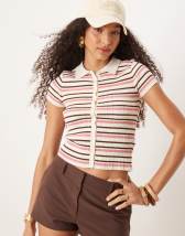 Stradivarius sleeveless buttoned top in white 