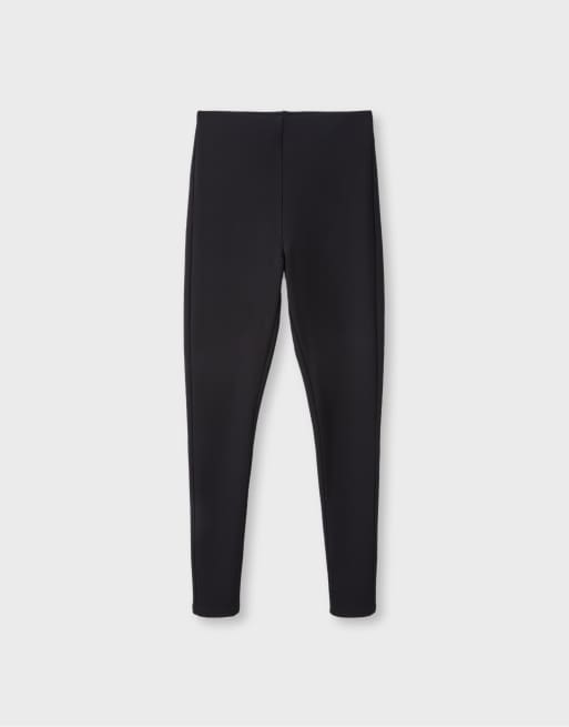 Stradivarius Knit leggings in black, 6 of 7
