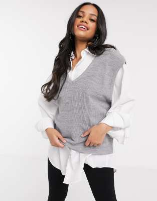grey sweater vest