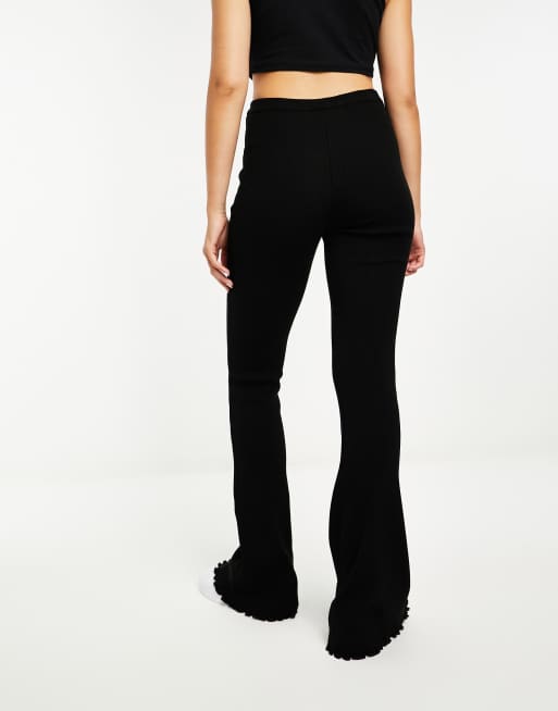 Black Knitted Ribbed Flare Trouser, WHISTLES