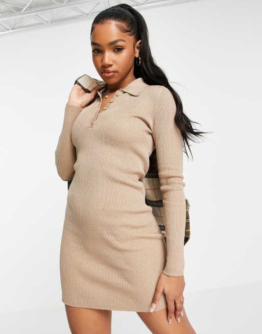 Ribbed sales polo dress