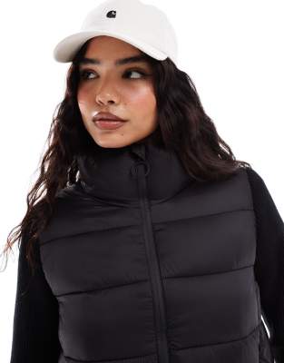 knitted sleeve padded jacket in black