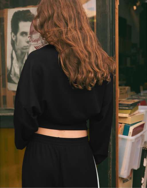 Stradivarius kort topp och bolero-set i svart, 3 av 7