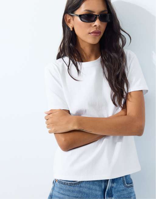 Stradivarius kortærmet T-shirt i ecru, 5 af 7