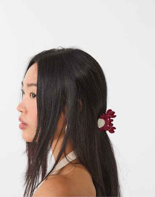 Stradivarius – Krabben-Haarspange in Fuchsia