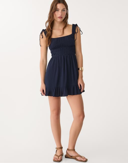 Stradivarius – Kurzes Kleid in Marineblau, 2 von 4