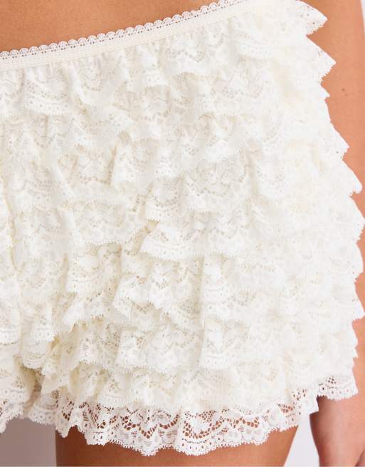 Stradivarius Lace bloomers in ecru, 3 of 4