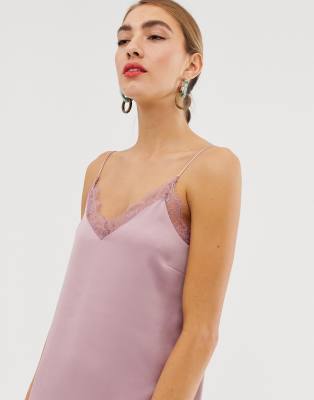 pink cami slip dress