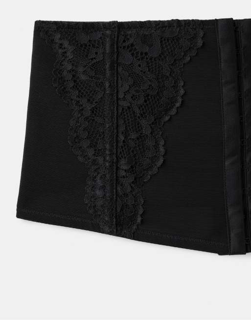 Stradivarius Lace corset belt in black, 3 of 4