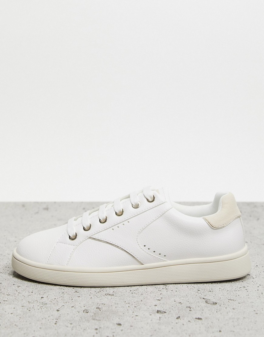 Stradivarius lace front trainers in white