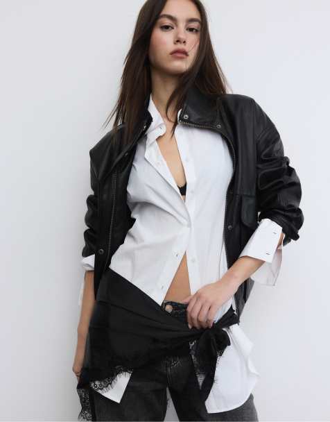 Stradivarius Lace pareo in black