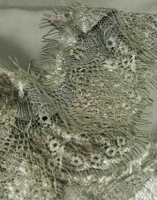 Stradivarius Lace pareo in khaki, 3 of 4