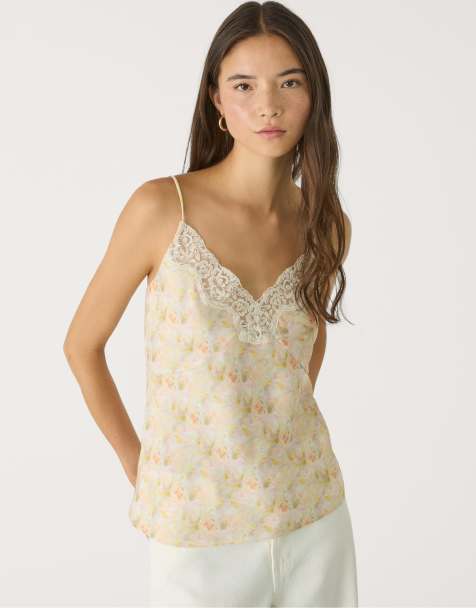 Stradivarius lace top in gold - view 1