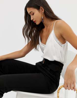 white lace cami top