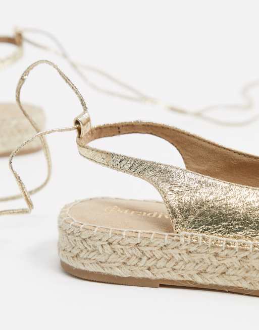 Gold lace up on sale espadrilles