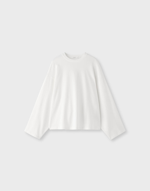 Stradivarius Langarm-T-Shirt in Weiß, 6 von 7